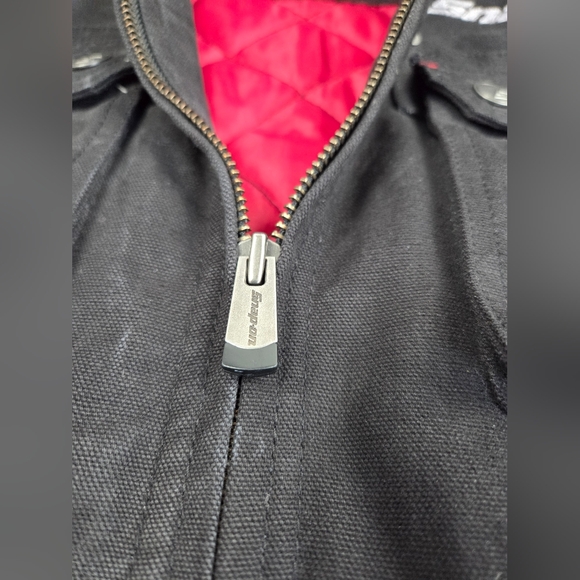 Snap On Canvas Jacket Mens XL Black Full Zip Multi Pocket Heavyweight - Picture 7 of 10